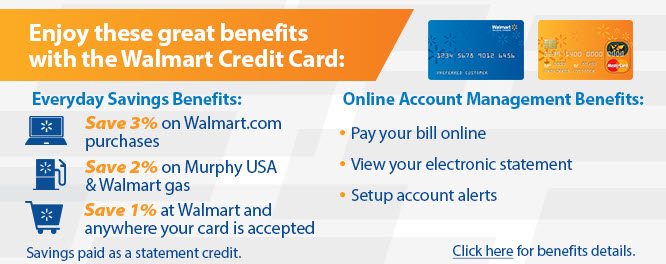 Walmart Credit Card login page